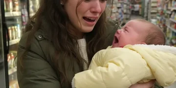 I assisted a young mother with her baby in a grocery store