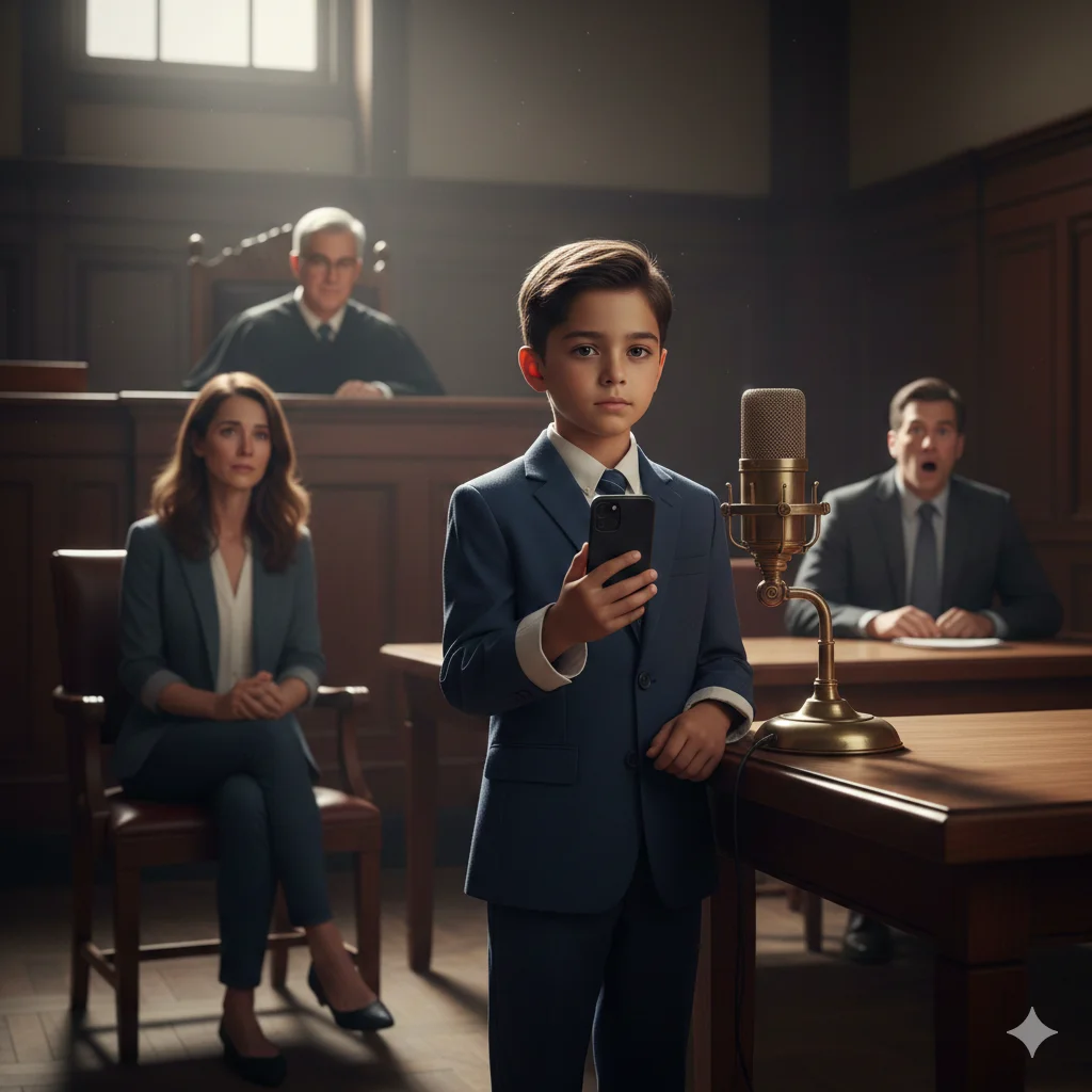 A dramatic and emotional courtroom scene.