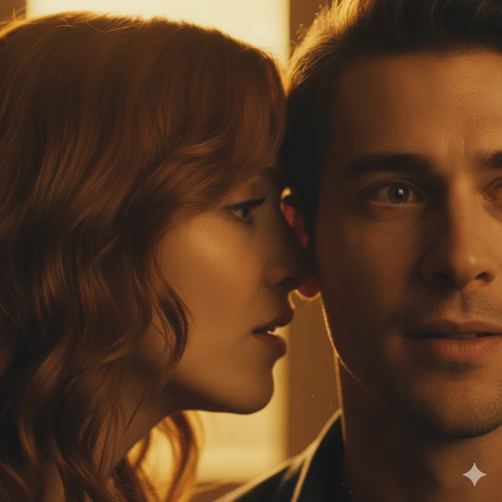 A couple sharing a deeply intimate moment