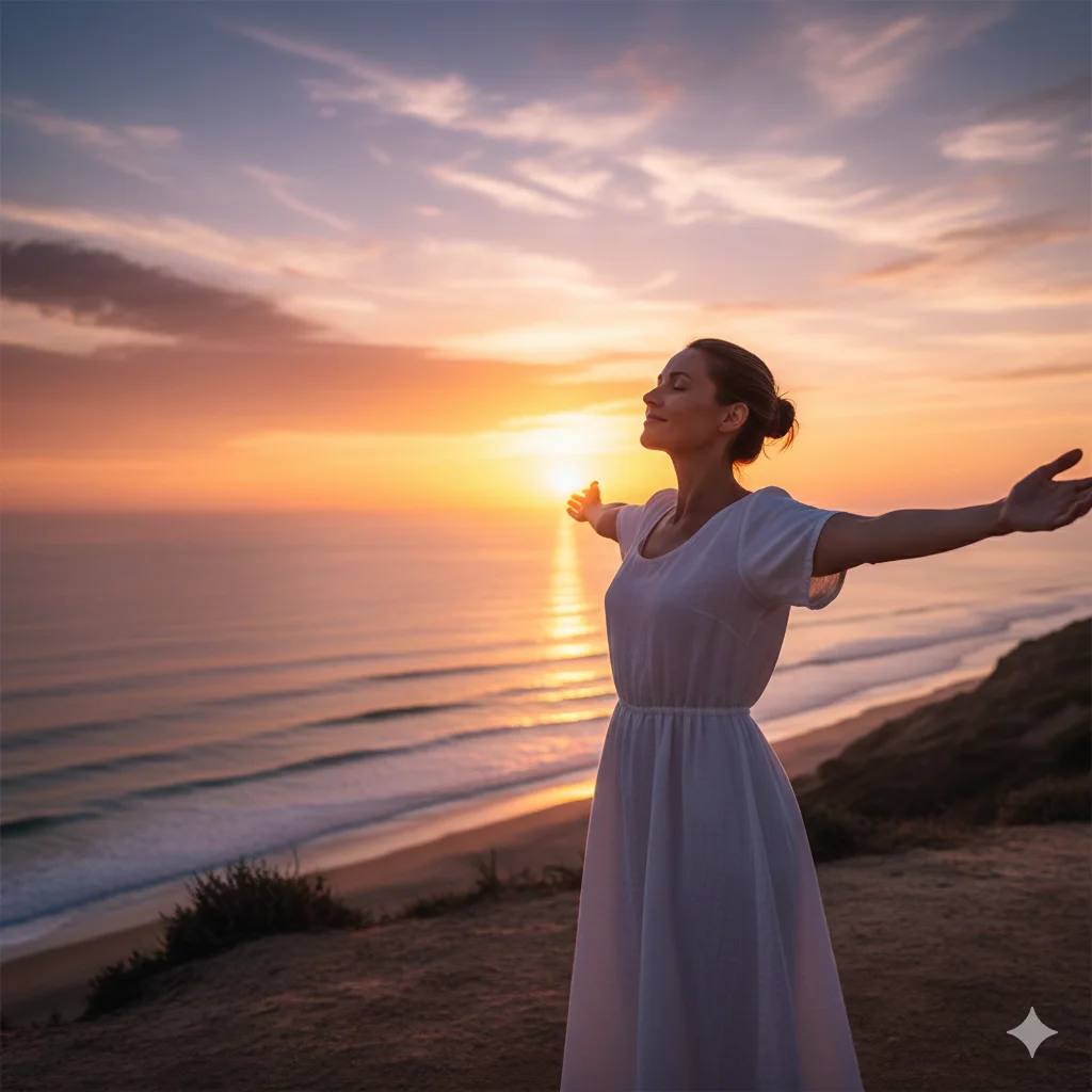 A woman looking at the horizon