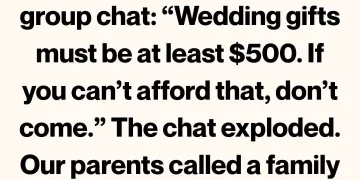 my sister demanded a 500 dollar wedding gift