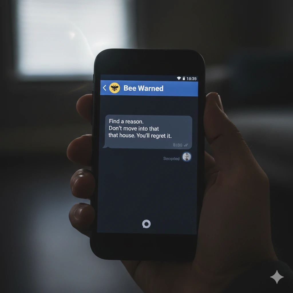 A close up of a phone screen displaying a warning message on Facebook.