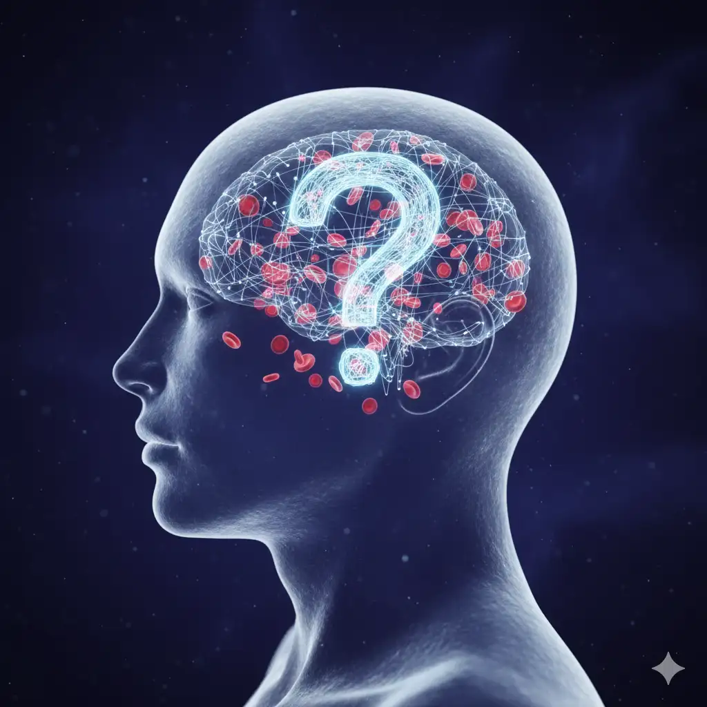 A conceptual image of a glowing brain silhouette representing cognitive function.