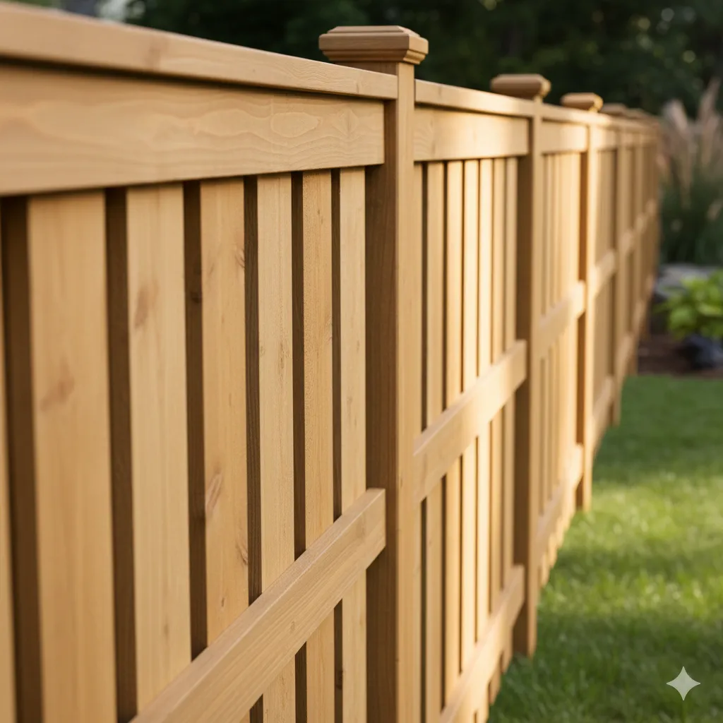 Double-Sided Elegance A shadowbox fence design that looks identical on both sides.