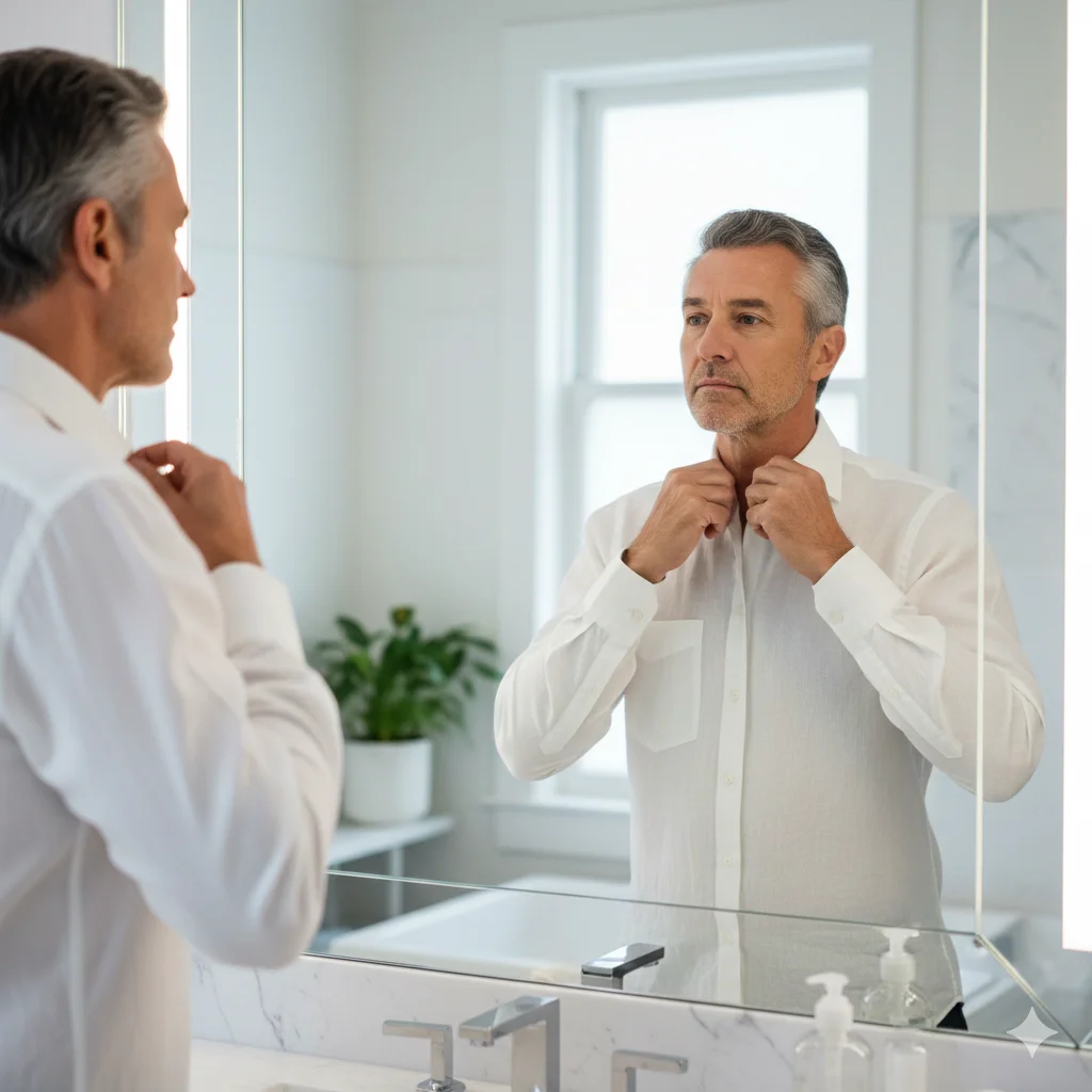 A well-groomed man in his 50s