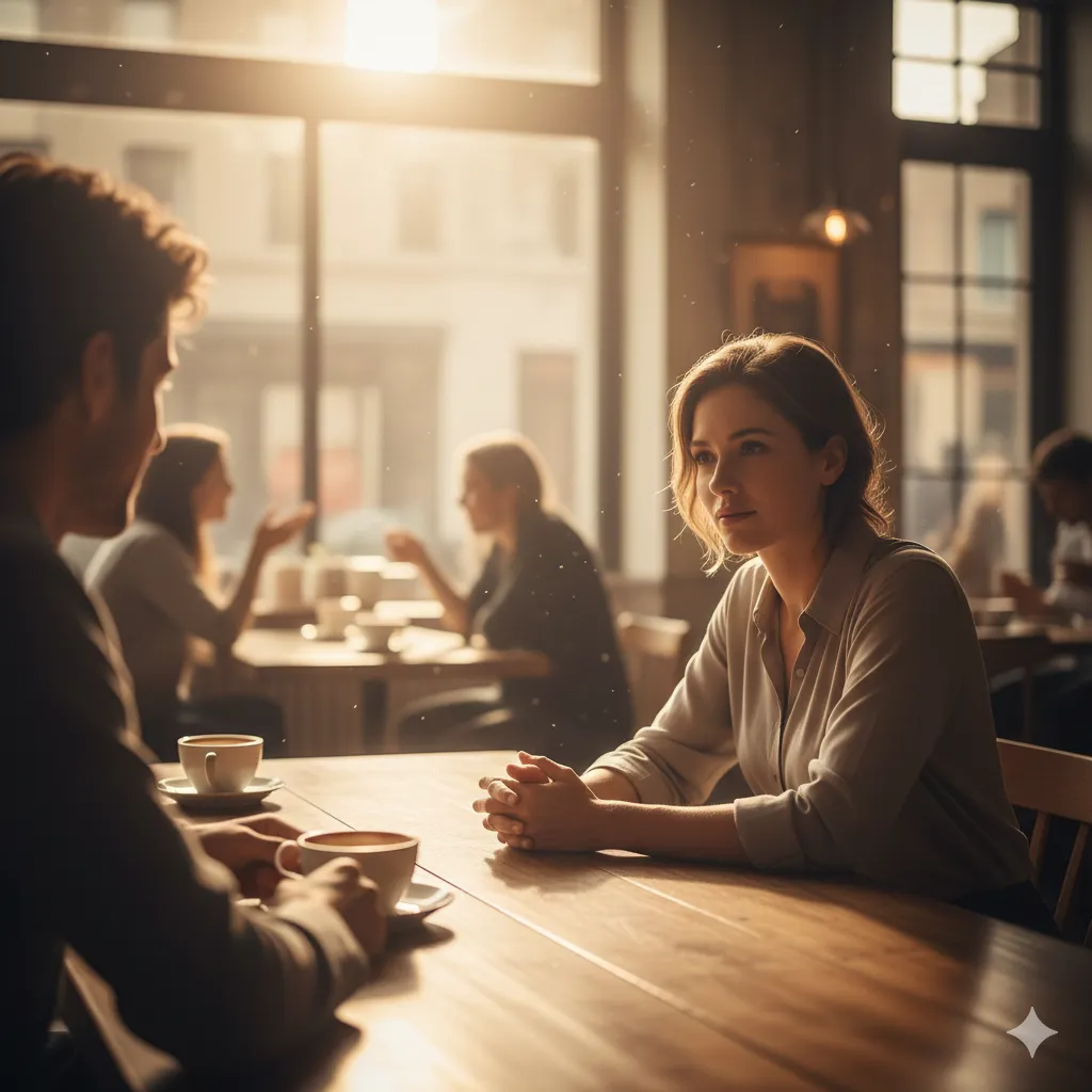 The Power of the Quiet Listener A quiet person listening intently in a busy cafe