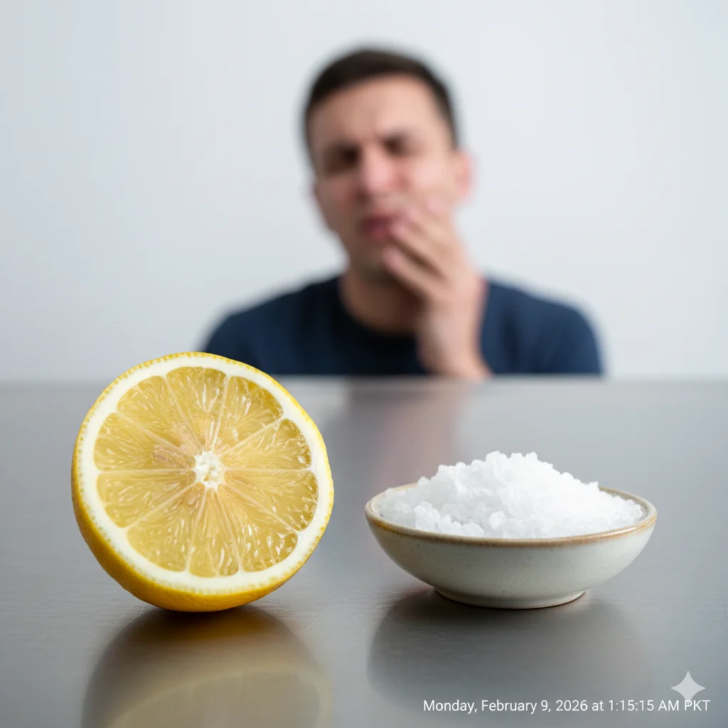 Close-up of lemon and salt representing harsh DIY dental ingredients