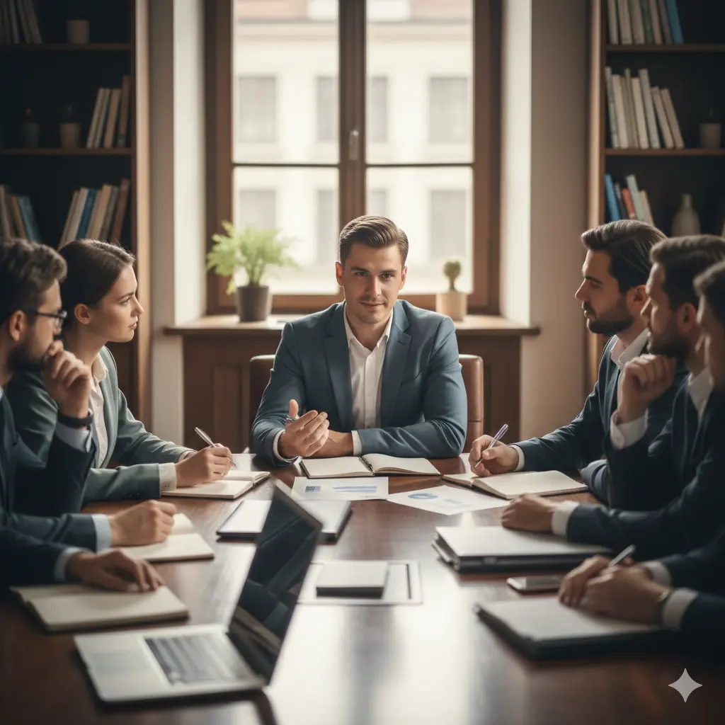 Professional correcting information politely during a meeting