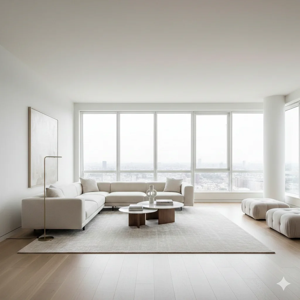 A minimalist and expensive modern apartment interior