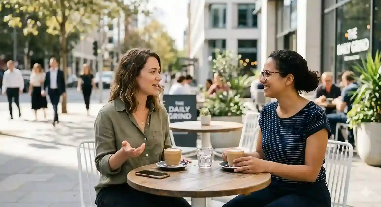 Friends meeting at a cafe instead of at home