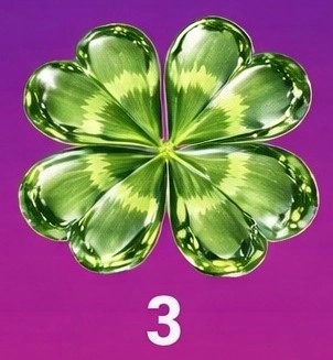 Crystalline shiny four-leaf clover