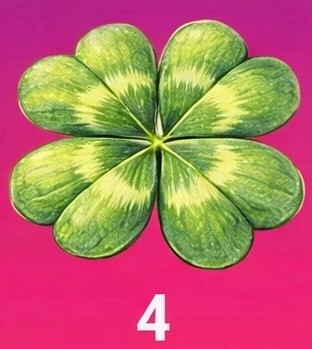 Artistic painted four-leaf clover