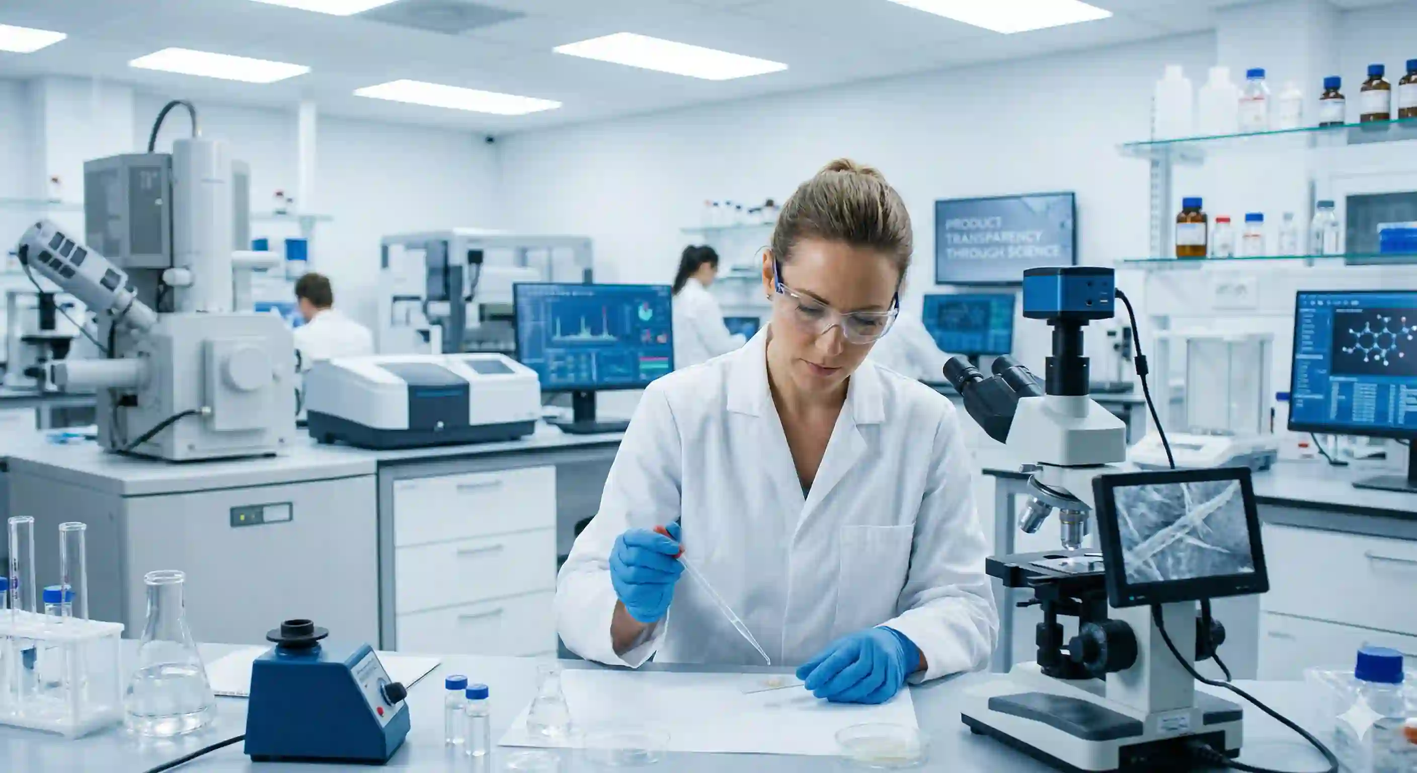Scientist testing paper fiber in a lab