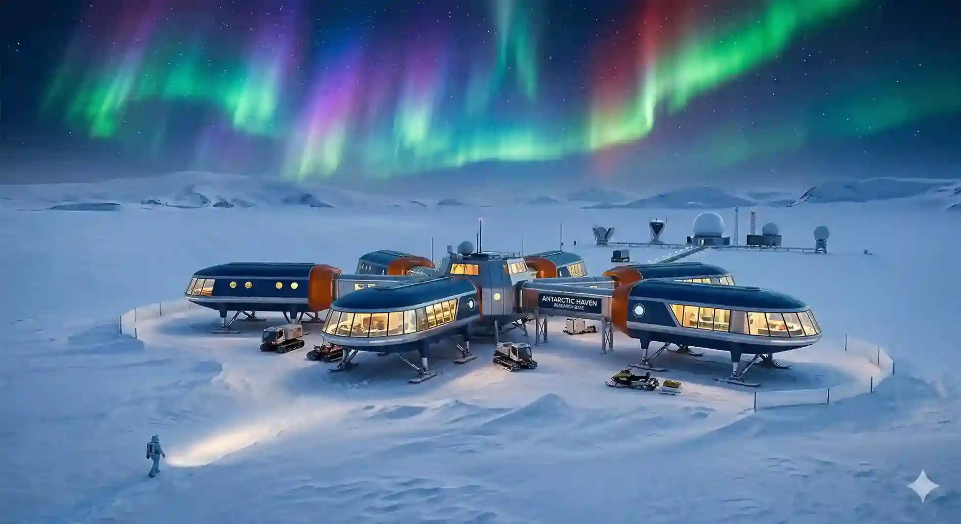 A remote, high-tech survival research station in Antarctica