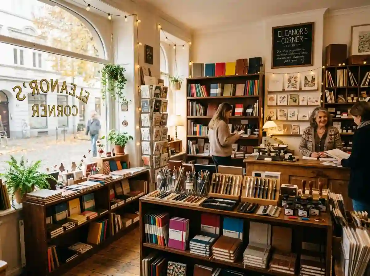 Cozy stationery shop interior