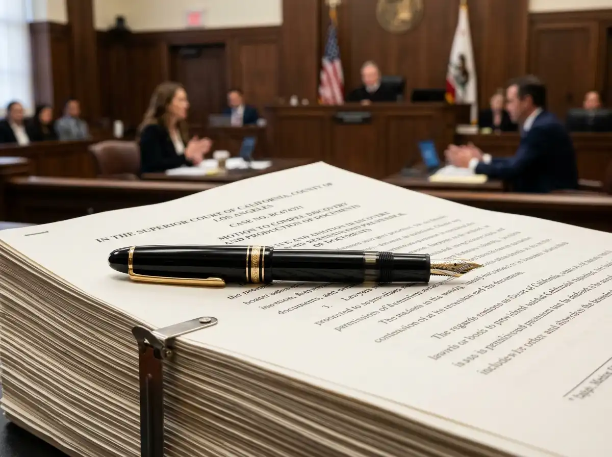 Lucia standing confidently in an ivory suit at the Civil Registry