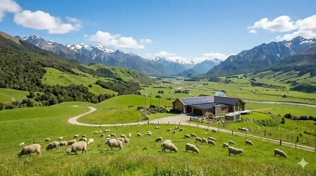 A self-sustaining off-grid home in a lush New Zealand valley