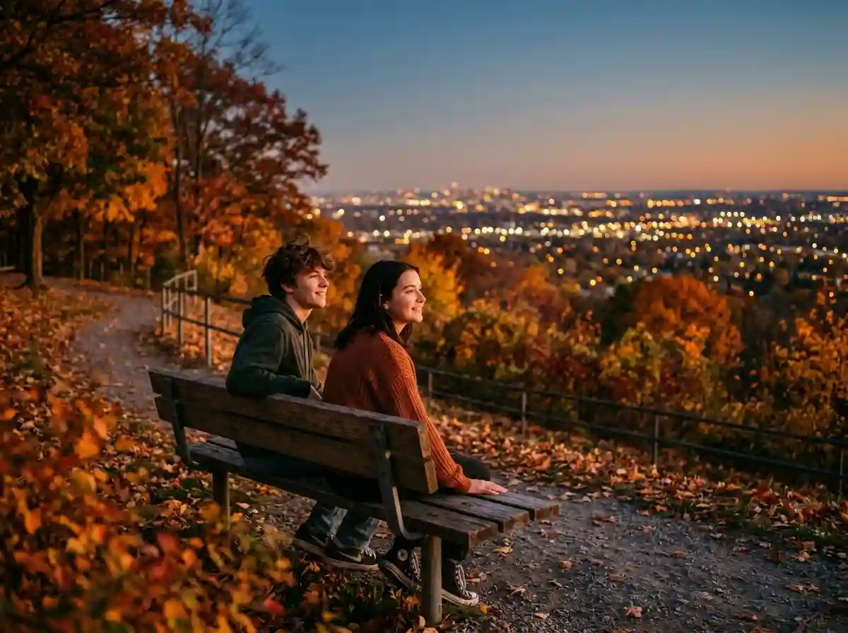 Teenage couple looking at the horizon dreaming of the future