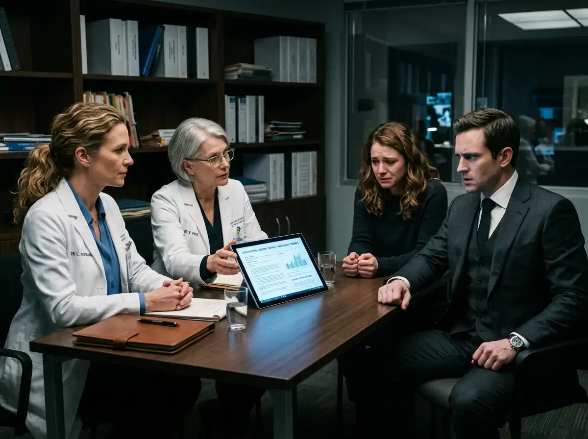 Dr. Whitman revealing the shocking DNA truth to Isabelle and Graham