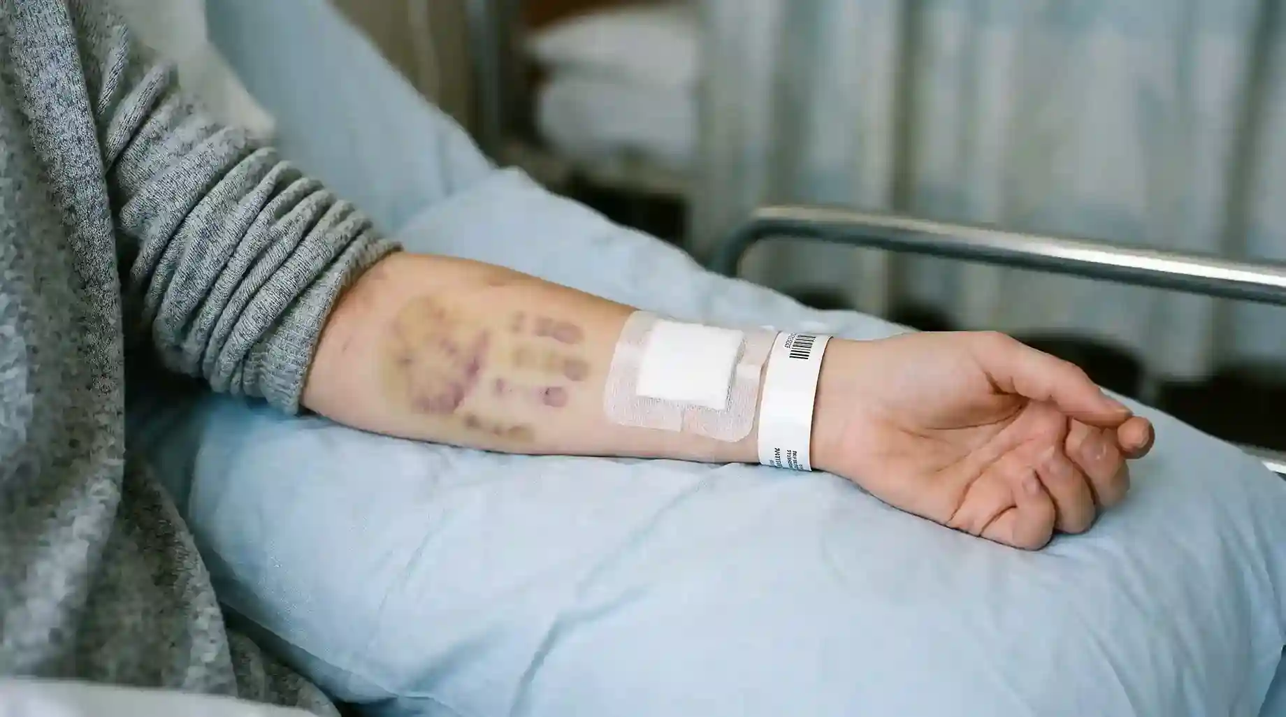 Close up of injuries being documented at the hospital