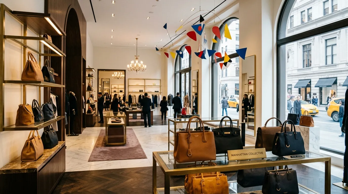 Artistic mobile in a Fifth Avenue boutique