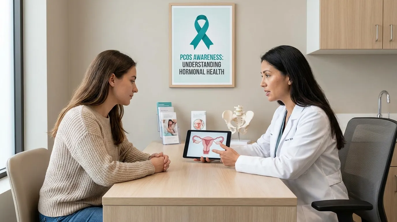 Doctor discussing PCOS and hormonal health with a patient