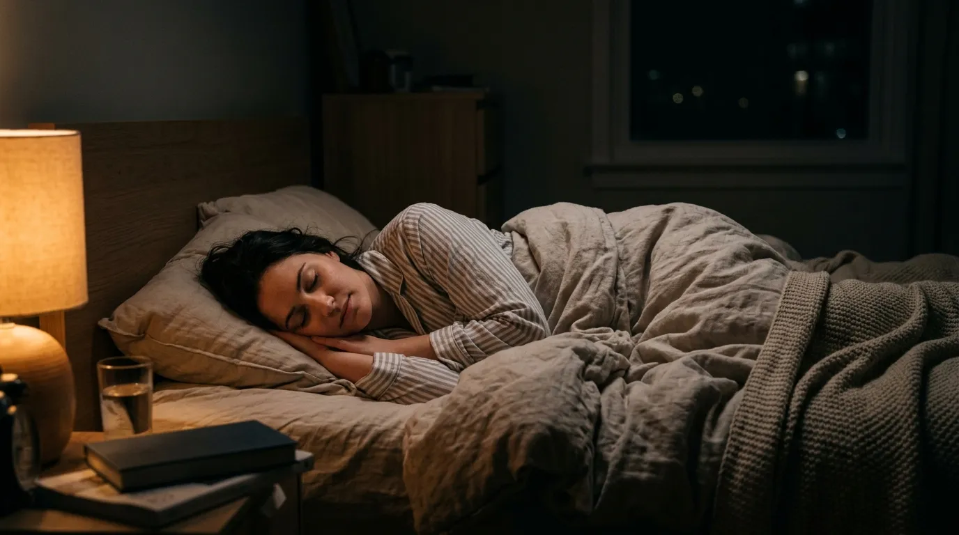 A person sleeping peacefully in a comfortable bed without pain