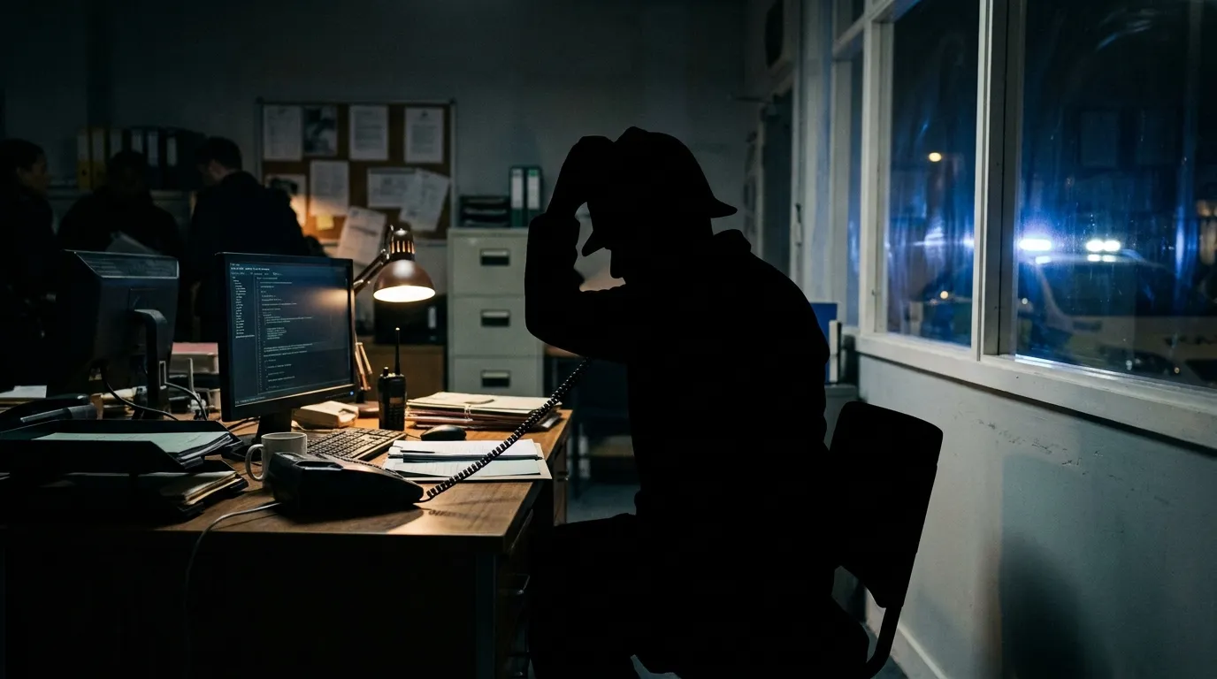 Person scrolling on a smartphone in a dark room
