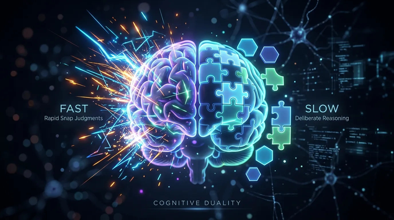 Abstract glowing brain showing chaotic and structured thoughts