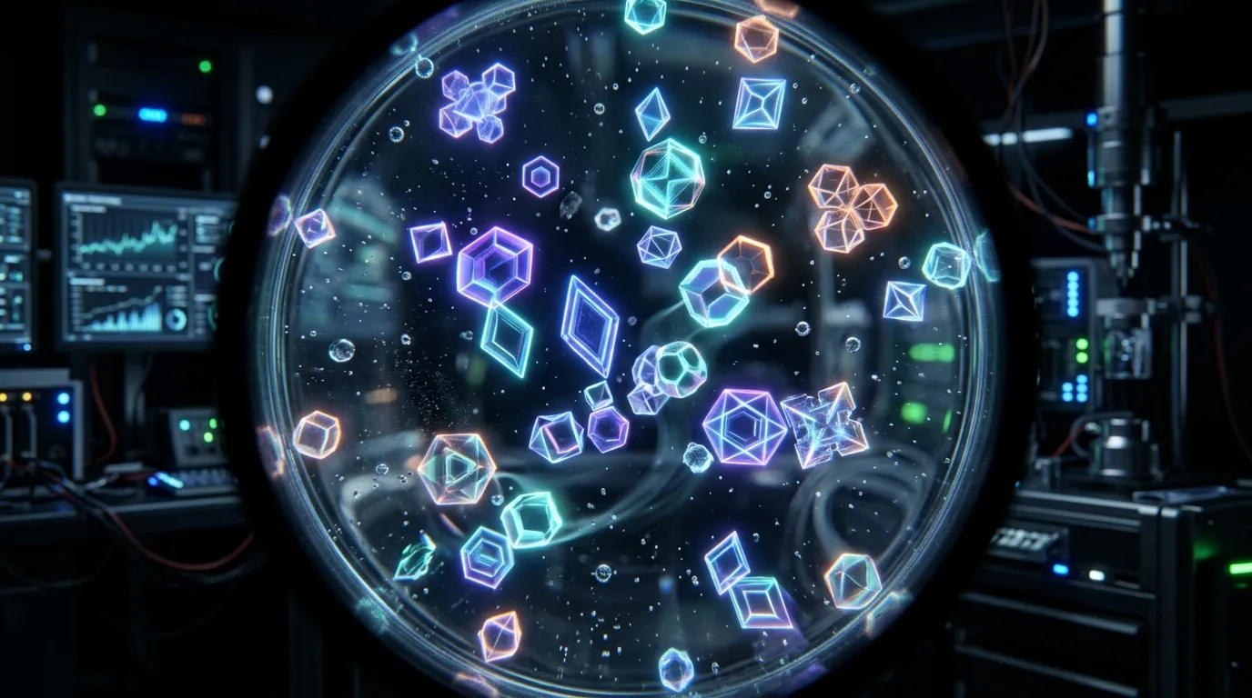 Glowing microscopic protein crystals