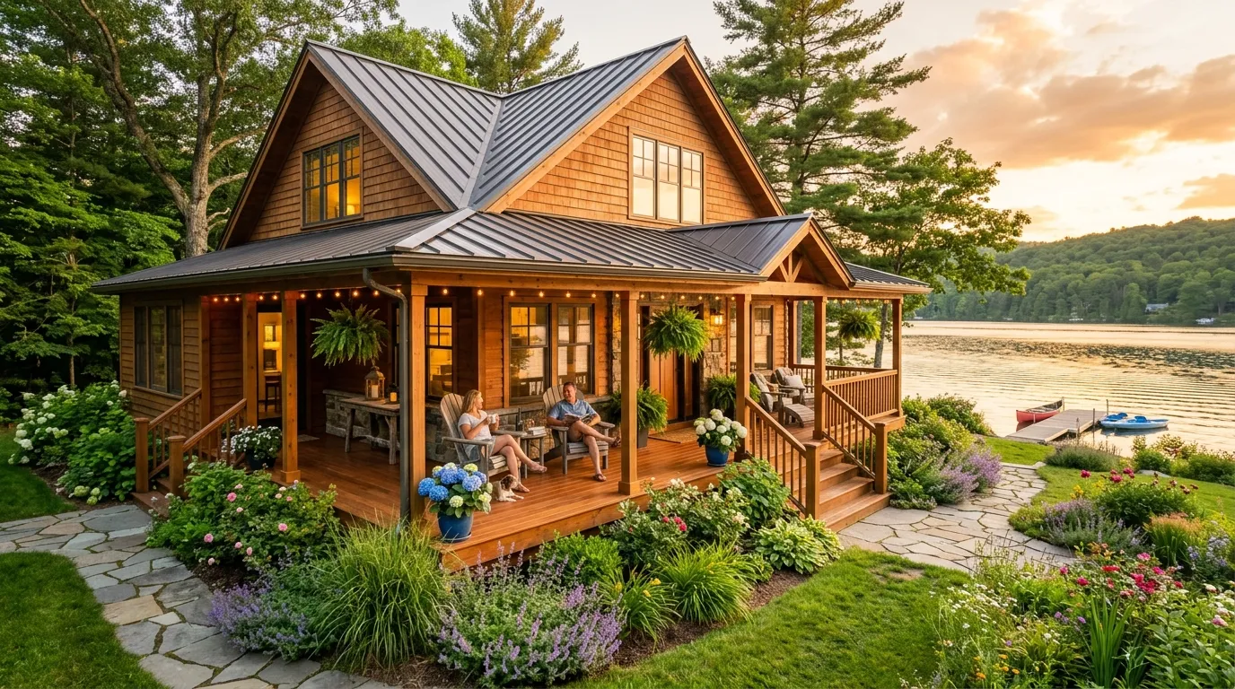 The newly renovated lake house functioning as a peaceful retreat center