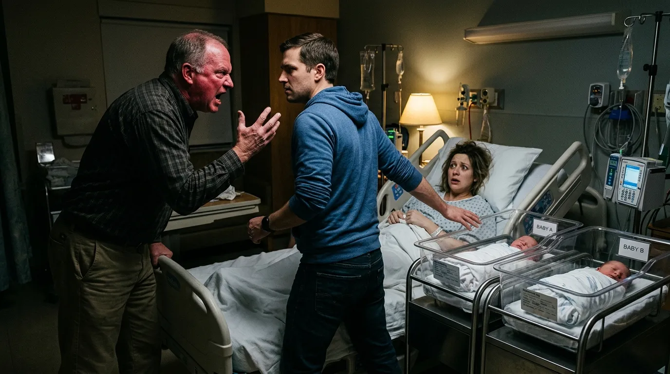Tense confrontation in a hospital room