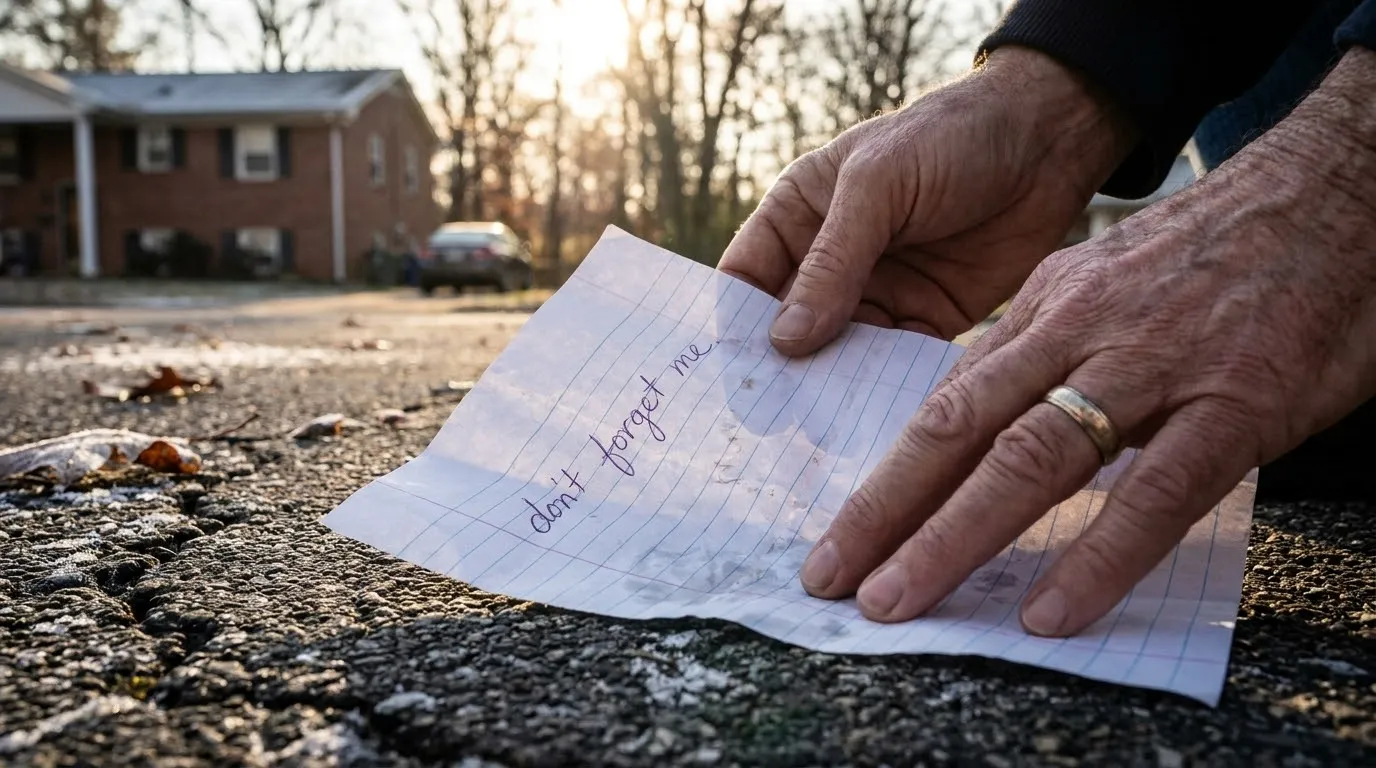 Middle-aged woman unfolding a crumpled piece of paper