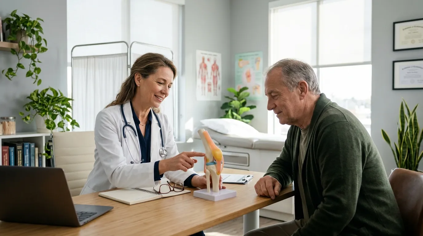 Doctor reassuring a patient during a consultation