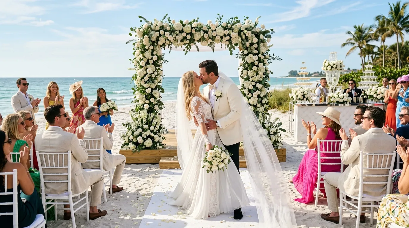 Sebastian and Alyssa's lavish beachfront wedding in Naples, Florida